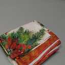 Horaldaily Christmas Tablecloth 60104 Inch Rectangular, Cardinal Bird Silk Ribbon Pine Cone Washable Table Cover for Party Picnic Dinner Decor (Red/Green)