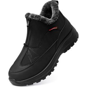 TEMOFON Winter Snow Boots for Women: Waterproof Warm Fur Lined Walking Outdoor Ankle Booties Slip on Snow Shoes Size 11