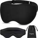 Fygrip 3D Eye Mask Sleep Mask for Men & Women, 100% Pressure-Free & Light Block-Out Eye Mask for Sleep with Easy Adjustable Strap, Night Eye Cover for Travel, Black