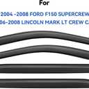 Window Visors Rain Guards for 2004 2005 2006 2007 2008 Ford F150 SuperCrew, Out-Channel Window Vent Wind Deflectors Visors Shades for 06 07 08 Lincoln Mark LT