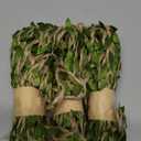 YuCool 98 Feet 5MM Burlap Leaf Ribbon, Natural Wall Hanging Jute Vine Twine with Artificial Green Leaves for Rustic Wedding,Home,Garden,Jungle Party Decorations and DIY Crafts Decor(3 Rolls)