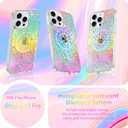 SOKAD Iridescent Magnetic for iPhone 15 Pro Case, Compatible with Magsafe, Aesthetic Glitter Sparkly Diamond Design for Girls Women, Unique Glossy Fluorescent Holographic Protective Phone Case
