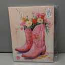 Country Floral Cowgirl Pink Western Boots Wall Decor Cowboy Boots Western Flower Prints Painting Canvas Trendy Preppy Girls Room Decor Pictures For Teen Girls For Living Room Bedroom Wall Decor Art (12x16 Inch)