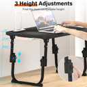 Laptop Desk for Bed Height Adjustable, Lap Bed Table with USB/Storage Drawer/Cup Holder/Tablet Stand/Book Shelf, Foldable Breakfast Tray Portable for Reading Writing, Sofa & Floor, Black