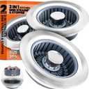 Sink Drain Strainer - Sink Stopper, 3-in-1 Kitchen Stainless Steel Drain Plug with Anti-Clog Basket, Pop-Up Cover Fits Standard 3-1/2 Openings for Double Bowl Kitchen Sinks