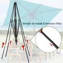 Blissun Rectangular Patio Umbrella, Table Market Umbrella with Tilt and Crank, Outdoor Umbrella for Garden, Deck, Backyard, Pool and Beach