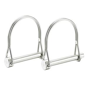 Safety Coupler Pin 1/ 4 Inch(6.3mm) Diameter, 1.97Inch(50mm) Length, Wire Lock Pins, Round Arch Wire Shaft Locking Pin, 316 Stainless Steel(2 Packs)