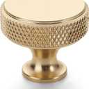 10 Pack 1-1/5"(30mm) Gold Knurled Cabinet Knobs for Dresser Kitchen Knobs for Cabinets Brushed Gold Cabinet Pulls Hardware