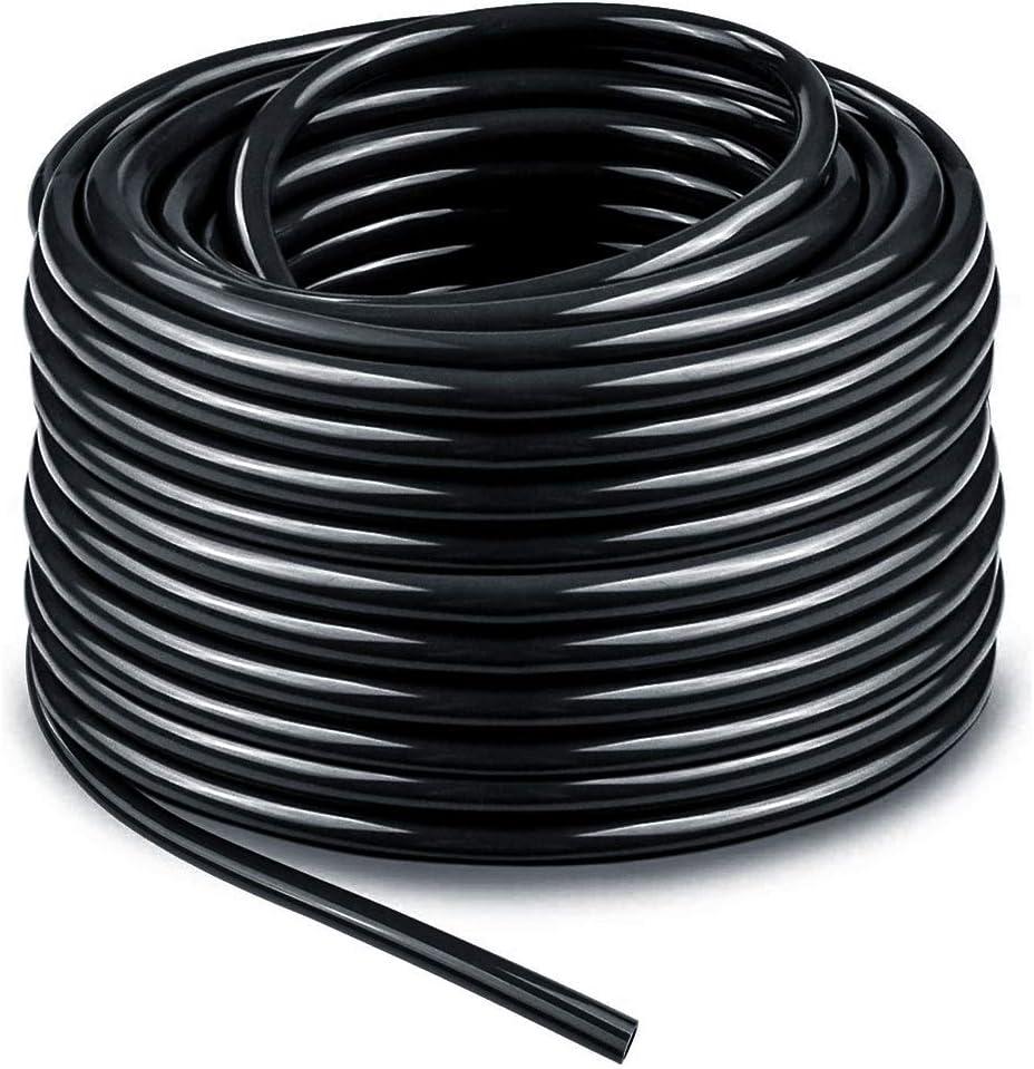 Bonviee 100ft 1/4 inch Blank Distribution Tubing Drip Irrigation Hose Garden Watering Tube Line for Small garden irrigation system (Black)