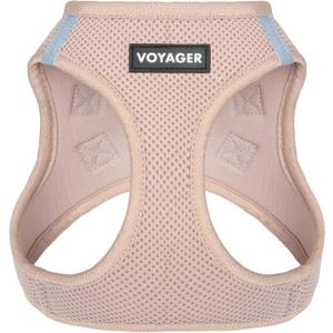 Best Pet Supplies Voyager Step-in Air Harness - All Weather Mesh, Reflective, No Pull Harness for Dogs, Cats - Secure with Hook & Loop Fastener, Buckle, Double D-Rings - Khaki, M