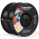 Comgrow PETG Filament 1.75mm, 3D Printer Filament 2kg Filament (4.4lbs), Dimensional Accuracy +/- 0.02 mm, Fit Most FDM Printers Black+Black