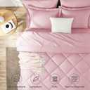 CozyLux Oversized King Comforter Set Pink, 7 Pieces Bed in a Bag Comforter Set with Sheets Luxury Bed Set for All Seasons, Bedding Set with Down Alternative Comforter, Sheets, Pillowcases & Shams