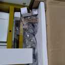 DWVO Vanity Desk with LED Lighted Mirror and 3 Lighting Modes, L-Shaped Corner Vanity Table, 48" Large Dressing Table with 5 Tempered Glass Drawers with Open Storage Shelves, White