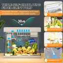 Vehipa Fish Tank 2.4 Gallon Aquarium Kit with Humidifier 7-Color Auto-Looping 3 in 1 Quiet Pump with Filteration & Oxygenation & Circulation, Temperature Display, HD Glass