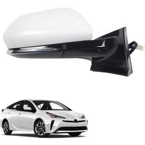 for TOYOTA PRIUS Passenger Side Mirror Assembly 2016 2017 2018 2019-2024 WHITE | Power | Heated |BSM/Blind Spot Monitoring Replacement TO1321357 for TOYOTA PRIUS Accessories