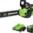 Greenworks 40V 14" Chainsaw, 2.5Ah USB Battery and Charger Included