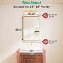 TokeShimi 24x36 Brushed Nickel Bathroom Mirror,Wall Mirror for Bathroom with Tempered Glass,Nickel Bathroom Vanity Mirror for Over Sink,Aluminum Framed Mirror(Horizontal/Vertical)