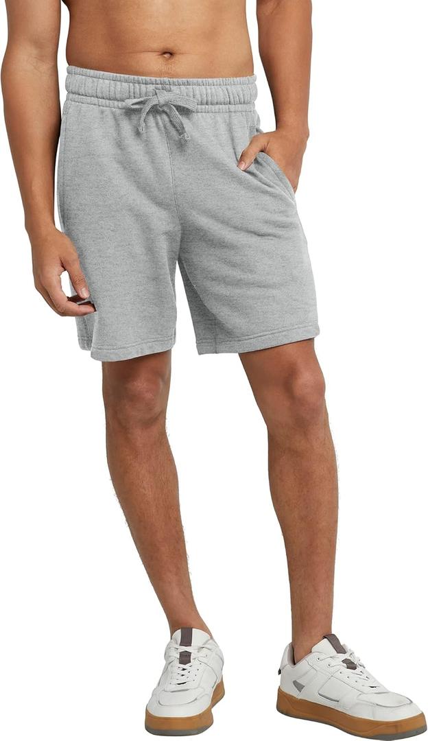 Hanes Mens Originals Sweat Shorts, Midweight Fleece Shorts with Pockets, 8", Size XL