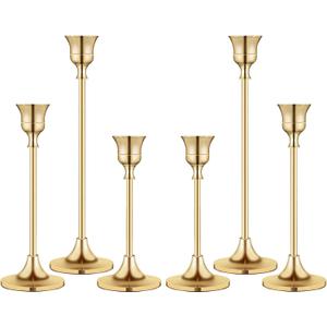 Candlestick Holders,Taper Candle Holder for Candlesticks Gold Brass Vintage Candle Stick Candle Holders Candelabra Candle Holder for Fireplace Party Dining Home (2sets)