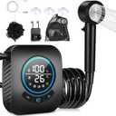 Portable Shower for Camping, [Upgraded] Spopal 8000mAh Rechargeable Camping Shower with 5 Adjustable Speeds, 4 Spray Modes, LED Display, IPX8 Waterproof Outdoor Shower Kit for Hiking, Travel, Car, Pet (Deep Black)