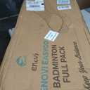 EasyGo Badminton Set, with Net, 4 Racket, 4 Birdies, Portable Storage Box, for Backyards, Outdoor Games, Yard Games