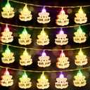 Diwali Multi Color String Lights, 10 Feet 20 LED Battery Operated Diya Lights Diwali Decorations for Home Indian Window String Ornaments for Wedding Party Indoor Outdoor(Lotus Shaped)
