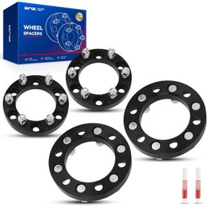 KAX 6x5.5 Wheel Spacers 1 inch, Lug Centric Wheel Spacers with M14x1.5 Studs 108mm Hub Bore,4Pcs Spacers fit for Silverado 1500, Sierra 1500, Tahoe, K1500, Yukon, Suburban 1500 (Black)