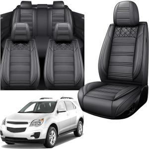 Car Seat Cover for Chevy Equinox 2010-2025,Leather Car Seat Covers Full Set,Custom fit Nappa Custom Breathable Waterproof Stylish Car Seat Protector Automotive Interior Accessories,Black