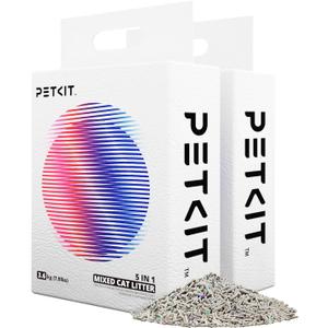 PETKIT Mixed Cat Litter Fast Clumping, Flushable, Ultra Absorbent, 100% Natural Ingredients Litter, Water Dissolvable, Really Dust-Free, Low Tracking Bentonite Tofu Litter (7.9lb2 Bags)