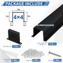 Moxweyeni 5 Pack 4×4 Inch x 3.3 Ft (16.5 Ft Total) Metal Line Set Cover Kit, Black Metal Decorative Ac Pipe Line Set Cover Kit for Ductless Mini Split Accessories, Central Air Conditioner, Heat Pump