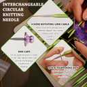 Interchangeable Circular Knitting Needles Set Includes 13 Pairs of Premium Aluminum Needles and Knitting Tools Box for Knitting Projects Use