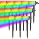 LANSOW 12 Pack Solar Spot Lights Outdoor Color Changing, 7 Modes Waterproof Solar Christmas Landscape Spotlights, LED Solar Powered Flood Lights for Yard Garden Pathway Outside Halloween, Auto ON/Off