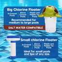 Pool Chlorine Floater, Large Capacity Floating Chlorine Dispenser Fits Up to 5 Pc 3-Inch Chemical Tablets, Heavy-Duty Plastic-Anti-Aging,Top Vacuum Design- Prevent sinkin (Turtle)