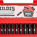 WIILDIS 14 Pieces 3/8-Inch Drive Deep Impact Socket Set, 7mm to 21mm, CR-V, Metric, 6-Point, 14 Pieces 3/8" Dr. Socket