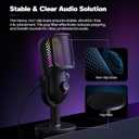 USB Microphone for PC Gaming: Condenser Microphone RGB for Gamer with Stand Mic - Recording Mic for Computer&Laptop with Qiuck Mute - Desk Podcast Mic for Podcast & Singing & Streaming & Youtube Black