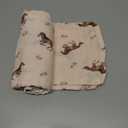 LifeTree Baby Swaddle Blankets, Muslin Swaddle Blankets Boys Girls Swaddling Wrap Receiving Blanket for Newborn, 70% Viscose Bamboo and 30% Cotton, Large 47" x 47", Horse Pattern