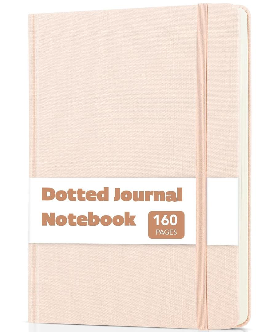 Mr. Pen- Dotted Journal Notebook, A5 Midium Size (5.7"x8.4"), 160 Pages/80 Sheets, Fabric Hardcover, 100 GSM Thick Paper, Bullet Dotted Journal, Hardcover Journaling Notebook for Bible Journaling