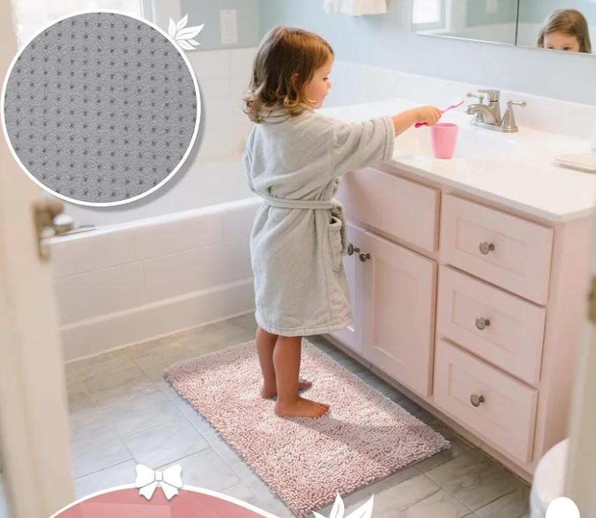 Yimobra Bathroom Rug Set 1 Piece, Luxury Shaggy Bath Mat Set with Non Slip Backing, Ultra Soft & Absorbent Mats for Bathroom Floor, Machine Washable, 31.5"x20 , Pink Yimobra Bathroom Rug Set 1 Piece, Luxury Shaggy Bath Mat Set with Non Slip Backing, Ultra Soft & Absorbent Mats for Bathroom Floor, Machine Washable, 31.5"x20 , Pink