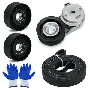 38382 Drive Belt Tensioner Pulley and Serpentine Belt Assembly Kit Fit for Dodge Ram 1500/2500/3500 5.7L V8 2003-2008 Replace # 53032130AA 53032130AC 38058 7PK2570