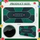 Kinlop Poker Mat Table Top with Storage Bag Portable Rubber Poker Table Cover Folding Texas for 5-10 Players Layout Blackjack Game Nights, 46.5" X 23.5"