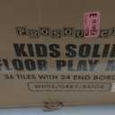 ProSource Foam Puzzle Floor Play Mat for Kids and Babies with Solid Colors, 36 or 16 Interlocking Tiles with Borders, White/Grey/Beige