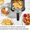 Chefman Fry Guy, The Most Compact & Convenient To Deep Fry Comfort Food, Restaurant-Style Basket With A 1.6-Quart Capacity, Easy-View Window & Adjustable Temp Control, Stainless - 1.5 Liter