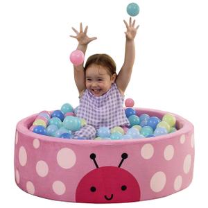 Delta Children Ladybug Soft Ball Pit with 50 Play Balls - Ball Pits for Toddlers, Soft Round Kiddie Baby Playpen Ball Pool for Kids, Ideal Gift, Pink