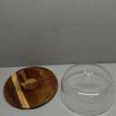 VALESKA Acacia Wood Cake Stand with Lid, 2-in-1 Dessert Table Display Set & Charcuterie Board with 12In Acrylic Dome, Serving Platter, Fruit Platter, Cake Plate