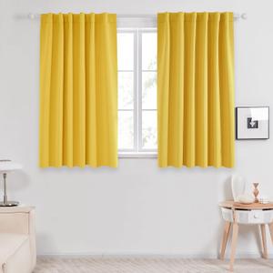 Deconovo Blackout Curtains  Room Darkening, Noise-Reducing, Thermal Insulated  Energy-Efficient Window Treatment for Bedroom, Living Room & Home Office  2 Panels, Mellow Yellow, 52W x 45L Inch