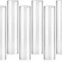 6 Pcs 2.5" W x 12" H Hurricane Candle Holder Sleeve Bottomless Glass Cylinder Candleholder Tall Candle Glass Cover Clear Open Ended Candle Wedding Decor Home Wedding Christmas Table