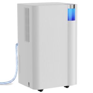 Uthfy 2000 Sq. Ft Dehumidifier for Basement, Max 24 Pint/Day Dehumidifier for Home with Drain Hose, 24H On/Off Timer, 3 Color Ambient Light, Child Lock,Auto Deforest, Quiet for Bedroom,Bathroom,Office