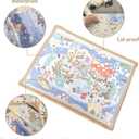 1000 Pieces Puzzle Board with 4 Sorting Trays & Protective Cover, 31.5" x 23.6"Portable Foldable Felt Puzzle Playing Surface - Lightweight Storage & Game Night Organizer