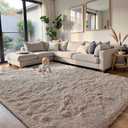 yongyangjuxin Fluffy Rug Shag Area Rug, Beige 8x10 Area Rugs for Living Room, Large Shag Area Rugs for Bedroom Kids Room Home Decor, Upgrade Anti-Skid Rectangular Fuzzy Rugs