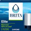 Brita Faucet Water Filter for Sink Water Filtration System, BPA-Free, Reduces 99% of Lead, Replaces 750 Plastic Water Bottles, Lasts Four Months or 100 Gallons, Includes 2 Filters, Chrome